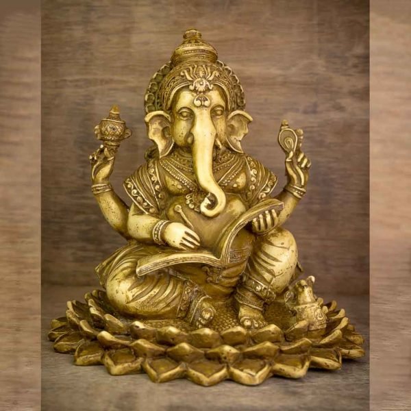 Shubha Labh Ganesh Statue - thamelshop - ganesh statue- antique ganesha statue - lord ganesh - best statue - spritual items