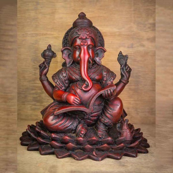 Shubha Labh Ganesh Statue - thamelshop - ganesh statue- antique ganesha statue - lord ganesh - best statue - spritual items