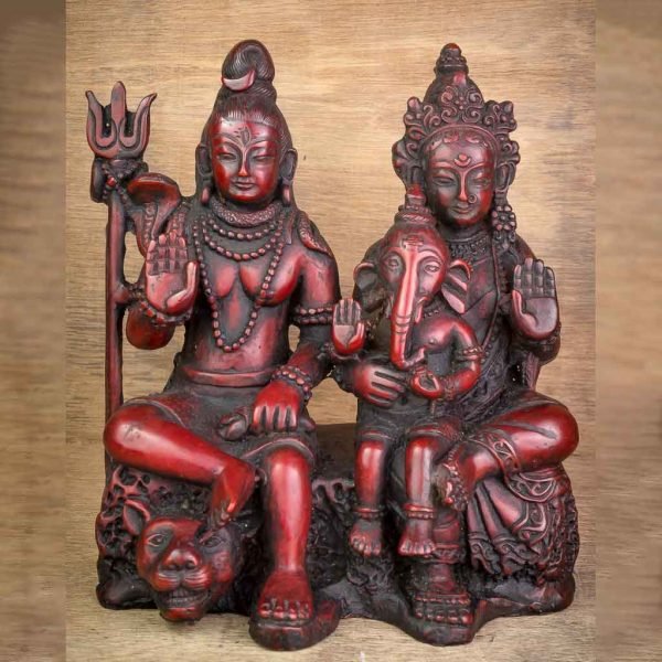 Lord Shiva Family - shiva statue- lord shiva- mandala shiva statue- nataraja- shiva on shiva statue-thamelshop - spritual items - hindu god - god of god - mahadev - parbati - ganesh - lord ganesh family - antique shiva statue