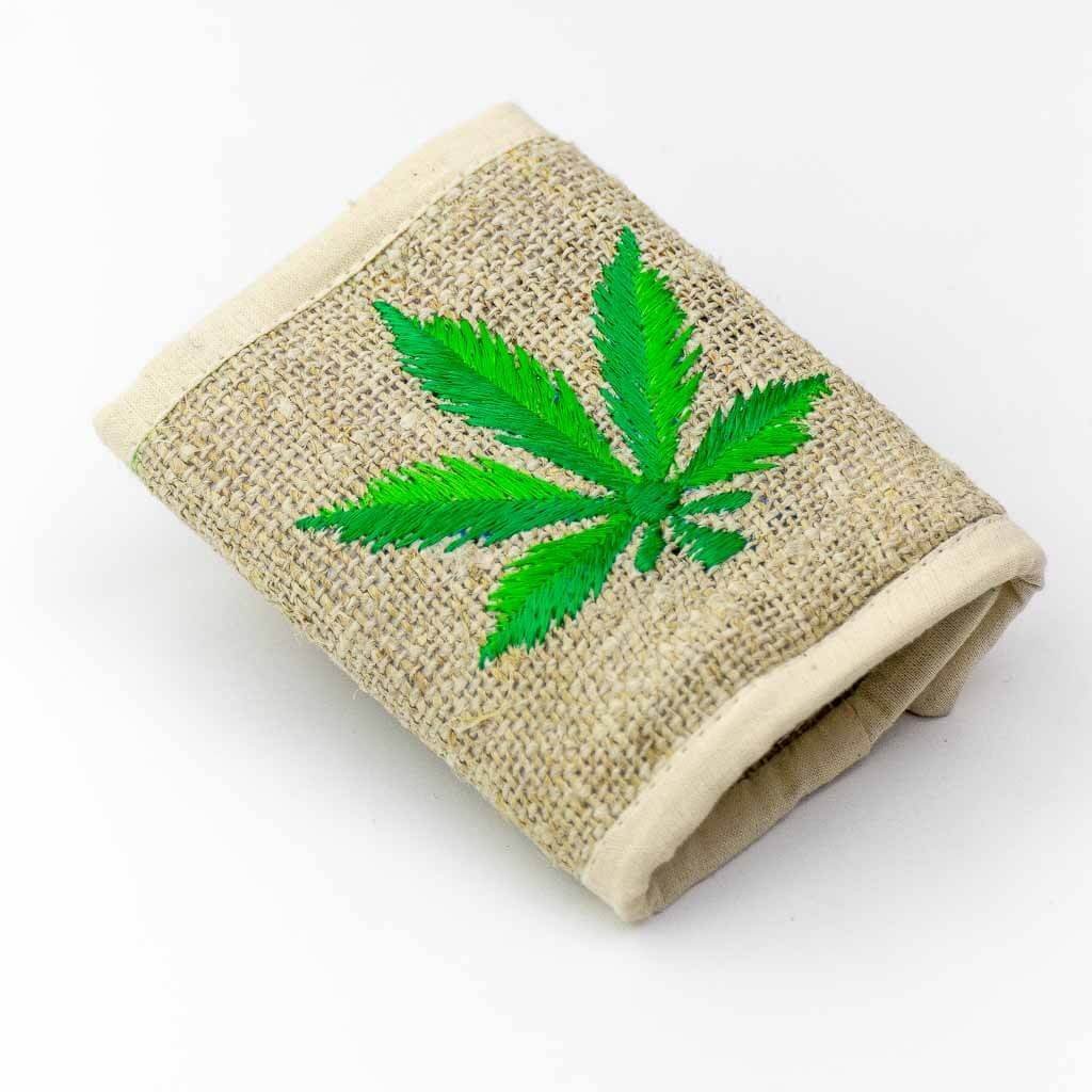 Marijuana Embroidered Hemp Wallet